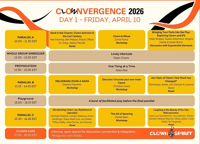 Clownvergence 2026- Day 1 schedule